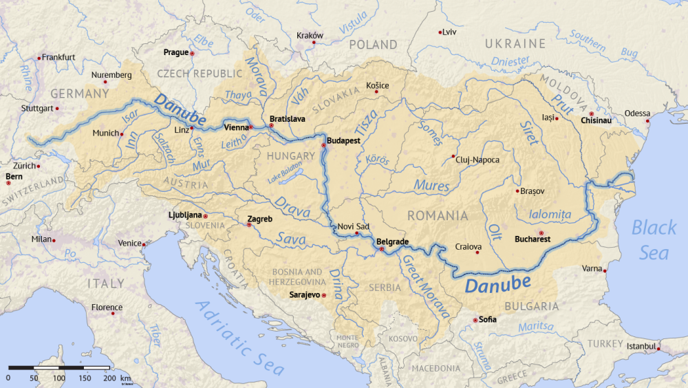 a map of the danube river